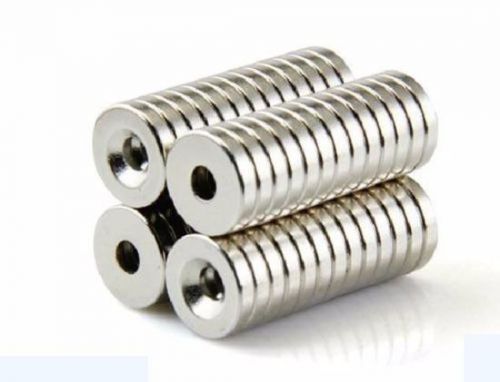 20PCS N50 Strong Countersunk Ring Magnets 12 x 3mm Hole 3mm Rare Earth Neodymium