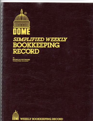 (5) Dome Simplified Weekly Bookkeeping Record by Nicholas Picchione  Brand new!!