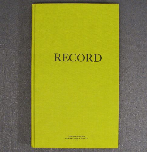 Federal Supply Service Record Log Book,Legal Size 7530-00-286-8363 New