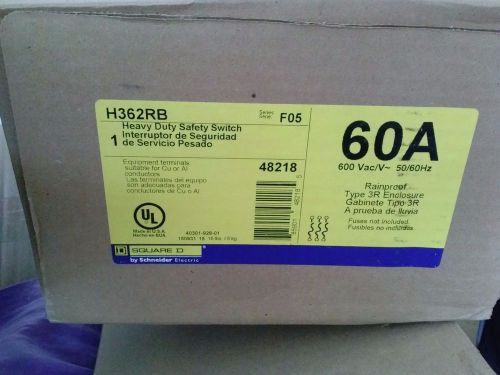 SQUARE D H362RB NEW IN BOX 60A 600V HEAVY DUTY SAFETY SWITCH