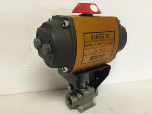 Worcester Controls Pnematic Ball Valve, Series 39 with 1/2&#034; NPT Ball Valve