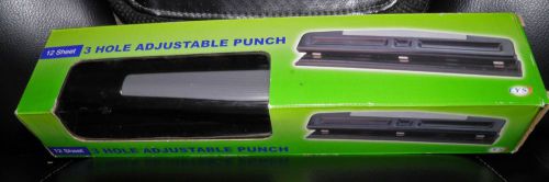 12 Sheet Heavy Duty 3 or 2 Hole Adjustable Punch