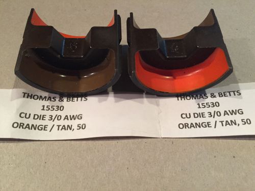 15530 Thomas and Betts T&amp;B COPPER 3/0 AWG Die, ORANGE/TAN, 50, USED