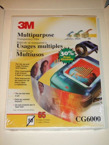3M Multipurpose Transparency Film - CG6000 65 Count BRAND NEW!