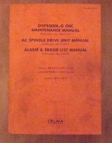 OKUMA OSP5000L-G CNC MAINTENANCE MANUAL