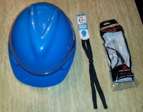 Msa v-gard hard hat with fastrac ratchet suspension safety glasses &amp; chum for sale
