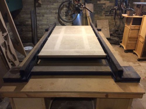 Custom CNC metal frame machined pefectly square. 36&#034;x72&#034; table.