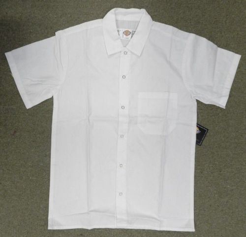 Dickies Short Sleeve Shirt XS CW020302A White Restaurant Kitchen Uniforms New