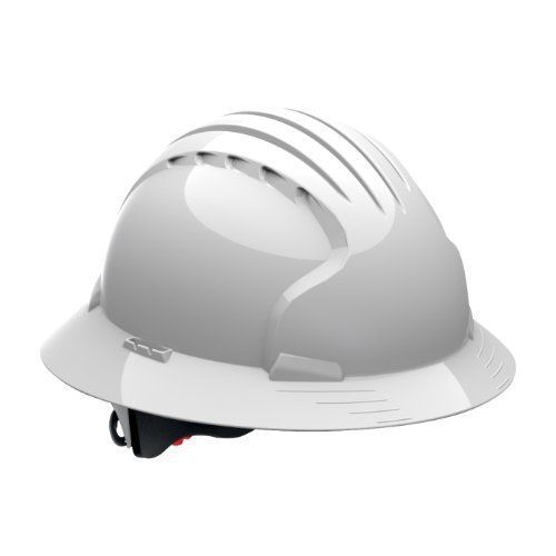 Evolution Deluxe 6161 280-EV6161-10 Full Brim Hard Hat with HDPE Shell, 6-Point