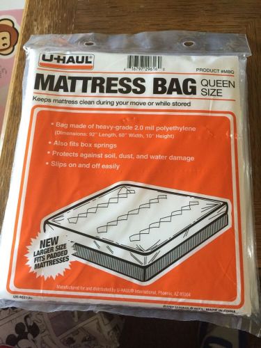 New U-HAUL Queen Size Mattress Bag Plastic Cover Moving Transport Storage