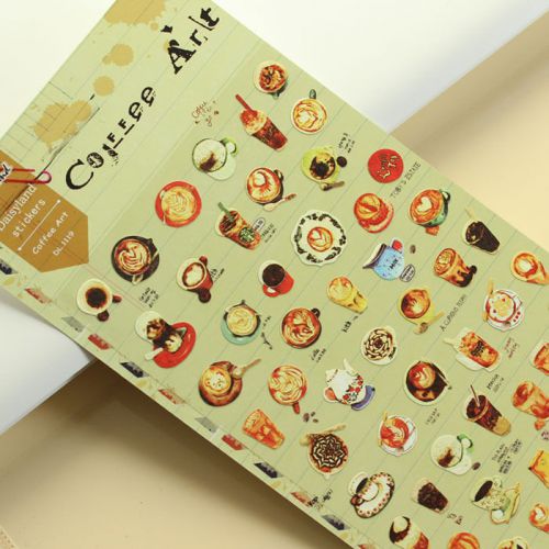 1 sheet coffee art Scrapbook Calendars notebook diary Planner Decoration sticker