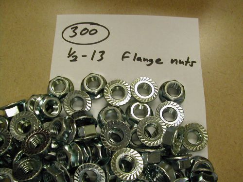 LOT OF 300, 1/2-13 FLANGE NUTS SERRATED WIZ WASHER, BRAND NEW, more available