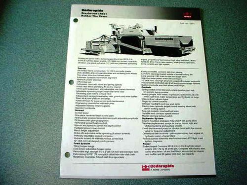 Cedarapids Grayhound CR551 Rubber Tire Paver Brochure