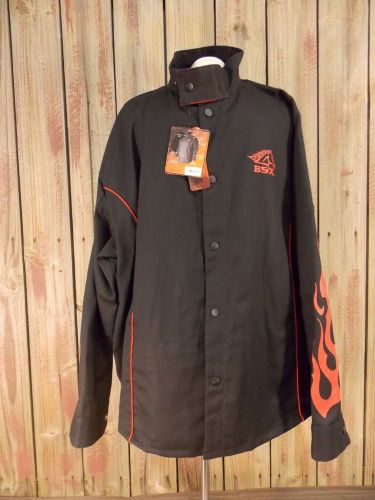 Revco bsx  welding jacket bx9c fr cotton , black w/ red flames, 2x-large nwt for sale