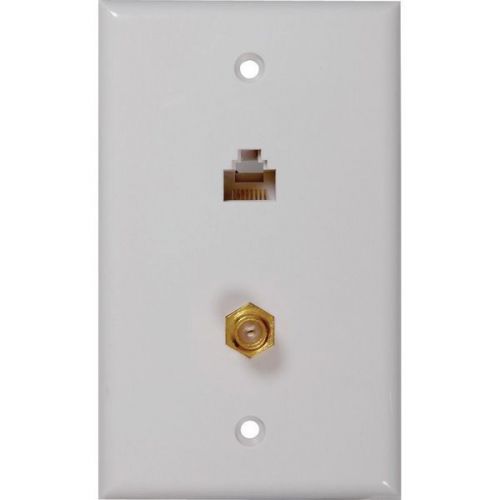 RCA TPH557R CAT-5E/6 F &amp; Coaxial Connector Wall Plate
