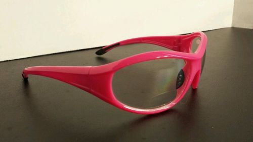 Women&#039;s pink frame clear lens bifocal reader safety glasses z87 3.00 Safety Girl