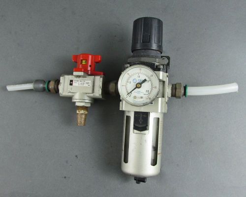 Smc filter regulator naw4000-n04-1 w/ smc 3 port valve nvhs4500-n04-x116 for sale