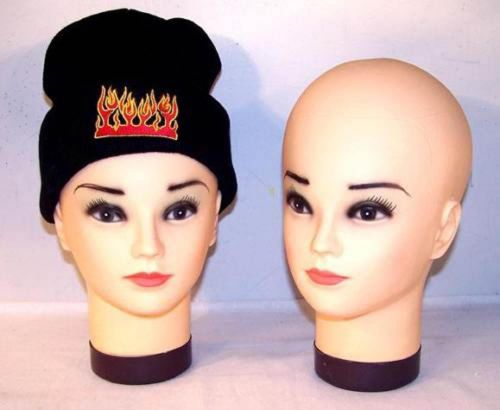 PAINTED RUBBER HEAD DISPLAY FOR HATS SCARVES BANDANA mannequin heads sales tool