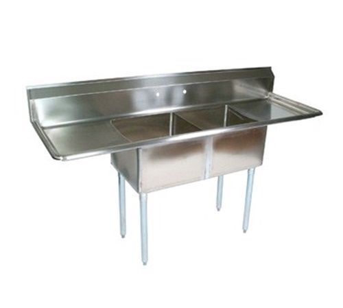 John Boos E2S8-1620-12T18 Two (2) Compartment Sink (2) 16&#034;W x 20&#034; x 12&#034;...