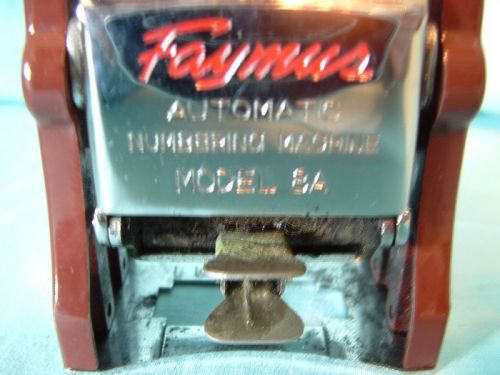 Faymus Brand Automatic Numbering Machine Model 8A with Box - Made in Japan
