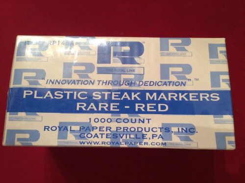 The Royal Line Plastic Steak Markers Rare Color Red 1000 Count