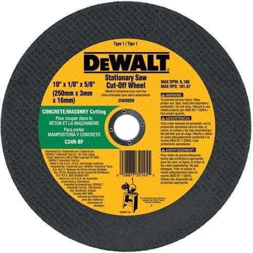 DEWALT DW8009 Concrete Cut Chop Saw Wheel, 10-Inch BOX of 10