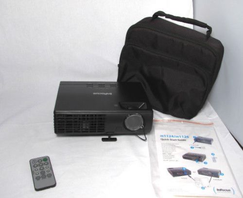 Infocus in1126 dlp projector 3000 lumens hdmi vga case remote only 65 lamp hours for sale