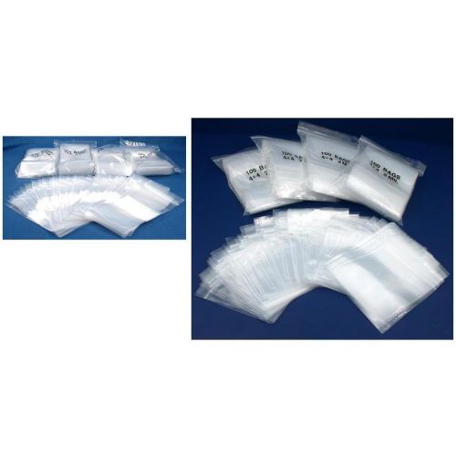 Resealable Reclosable Clear 2 Mil Plastic Bags 3&#034; x 5&#034; &amp; 4&#034; x 4&#034; Kit 1000 Pcs