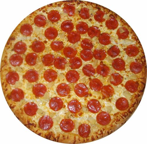 2 16&#034; PEPPERONI PIZZA Huge Decal Sticker set for Delivery Shop Window Car Sign