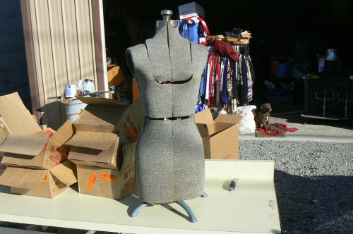 Vintage ACME Dress Form Sz A Metal Adjustable Frame Cardboard Body Fabric Skin