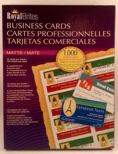 Royal Brites Matte Business Cards - 100 sheets / 1000 cards