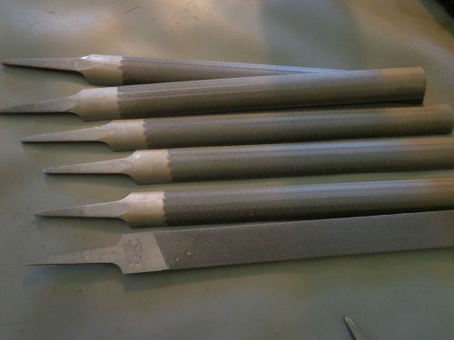 6 PC NICHOLSON 12&#034; HALF ROUND BASTARD MILL FILES 05094n