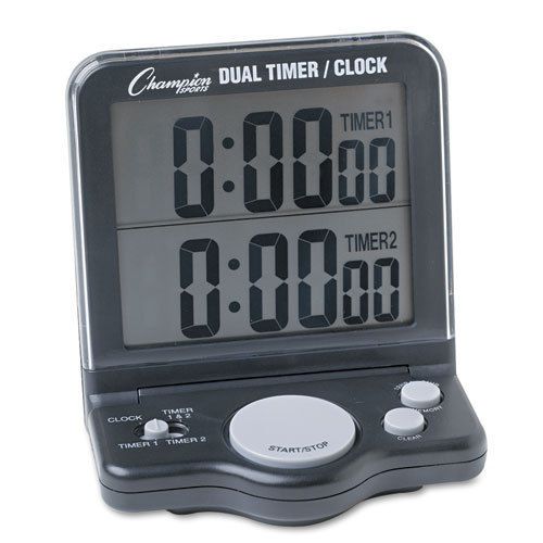 Dual timer/clock w/jumbo display, lcd, 3 1/2 x 1 x 4 1/2 for sale
