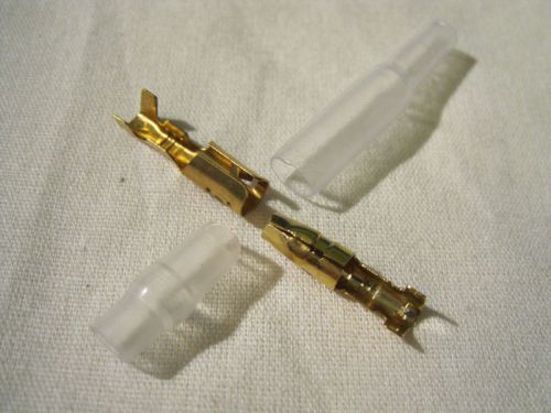 U.S. Seller Brass Bullet Connector Terminal Crimps Male &amp; Female + Case 40pcs