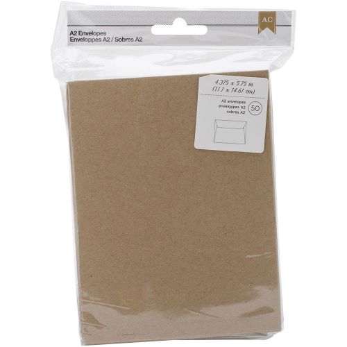 American Crafts A2 Envelopes (4.375 Inch X 5.75 Inch) 50/Pkg-Kraft 718813685795