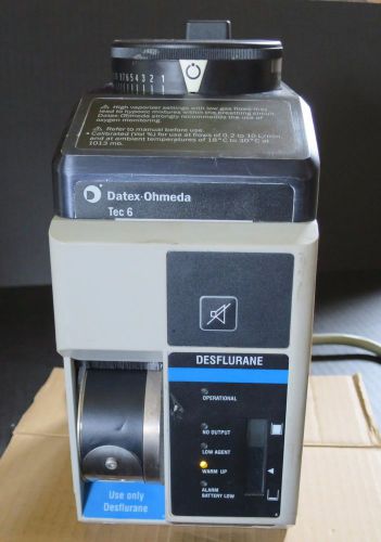 Datex ohmeda desflurane tec 6 plus controllable electronic anesthesia vaporizer for sale