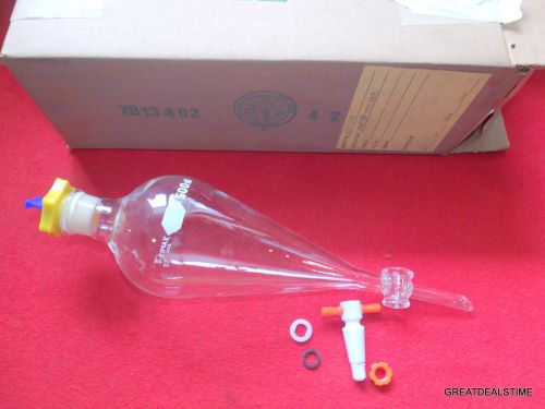 Kimax 500ml glass separatory separation funnel stopper stopcock 500 ml 29049-f for sale