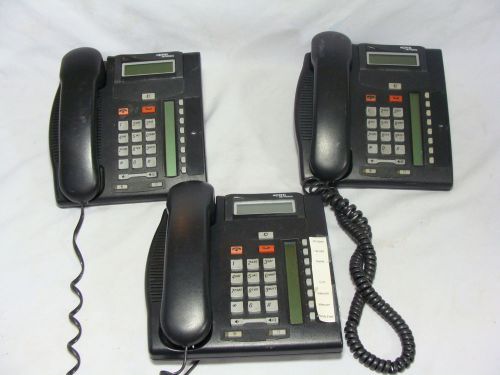 Lot of (3) nortel networks t7208 business telephones charcoal for sale