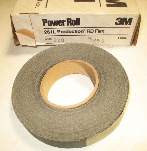 New 3M #261L Production RB Film Power Roll 220 Grit Sandpaper - 1 x 50 - USA