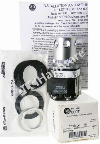 New allen bradley 800t-pa16 /t 30.5mm momentary contact push button 1no 1nc qty for sale