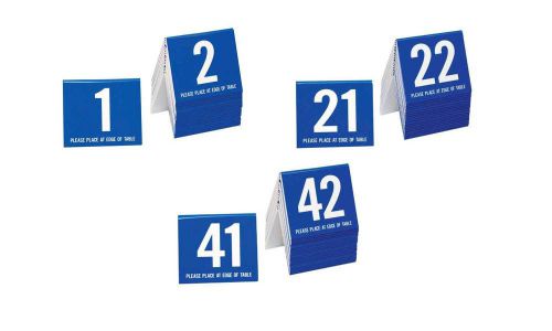 Plastic Table Numbers 1-60, Tent Style, Blue w/white number, Free shipping