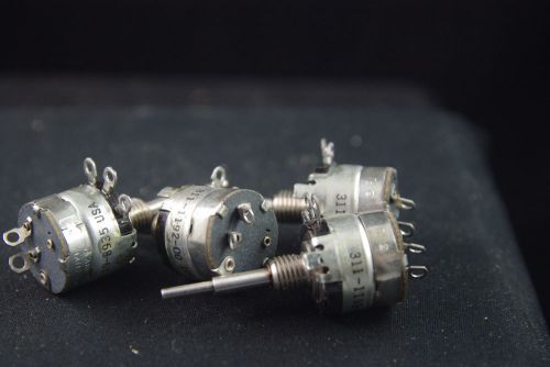 Four NOS Clarostat 10 K Ohm Miniature Potentiometers with an On/Off Switch