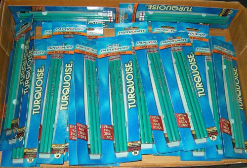 Lot of 54 Paper Mate Turquoise 2B Drafting Pencils Sketching Drawing New Cond