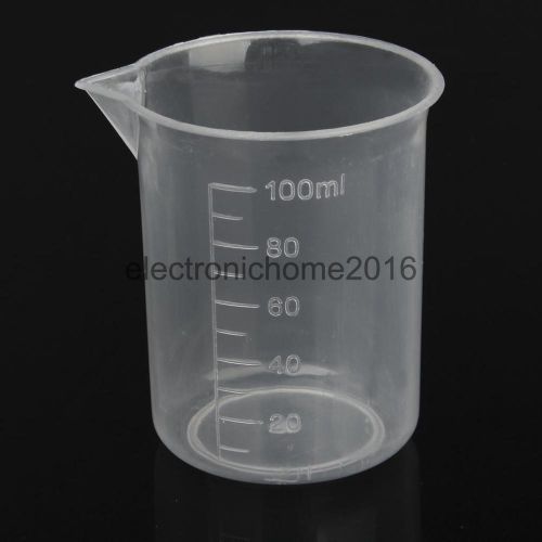 100ml Transparent Plastic Graduated Beaker Lab Measure Cup