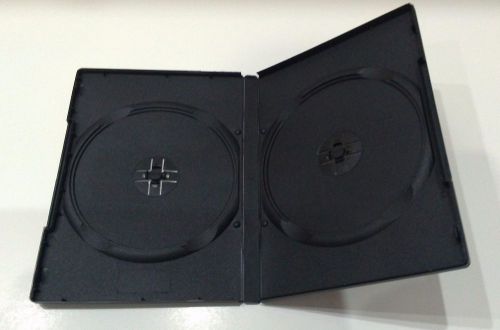 3 pc Premium Black Double Multi hold 2 Discs DVD CD Case, Standard 14mm