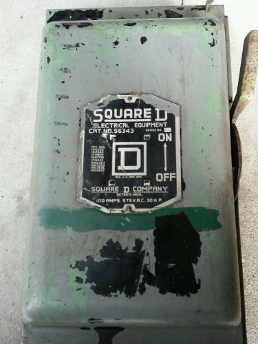 Square d company 56343  100 amp, 3 pole, fusible disconnect for sale