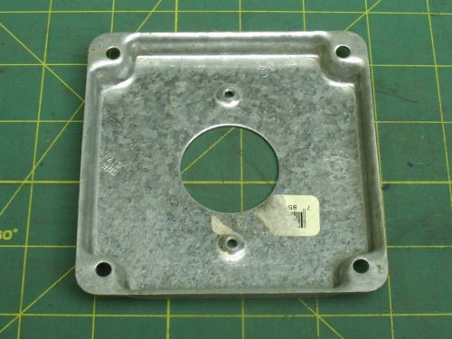 CIRCULAR RECEPTACLE COVER 1.4&#034; DIA 4&#034; SQUARE 1/2&#034; DEEP STEEL OUTLET BOX #56815
