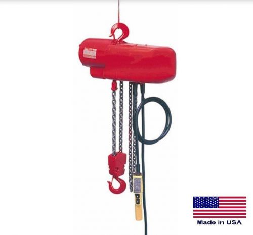 Chain hoist electric - industrial - 2000 lb cap - 1 hp - 230/460v - 10 ft lift for sale