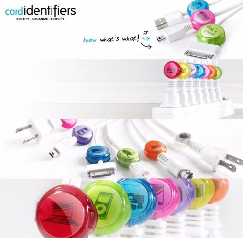 Multicolor Cord Cable Identifier Organize Wires to Your Consumer Electronics 6Pc