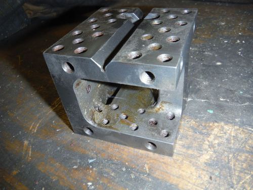 MACHINIST TOOLMAKER MADE SMALL BOX PARALLEL W/ V GROOVE 1/4-20 HOLES MILL SHAPER
